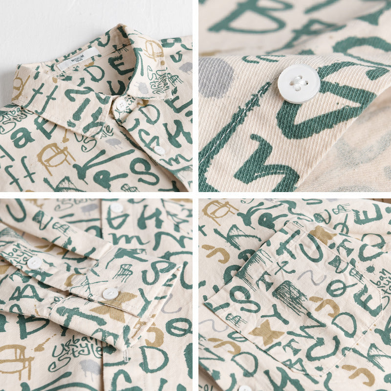 Herren Overshirt im urbanen Graffiti-Letterprint aus Baumwollmix Nord Taschen