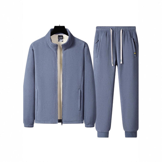 Herren Dreiteiliges Thermo-Fleece-Trainingsset mit wattierter Weste und Jogginghose Nord Taschen