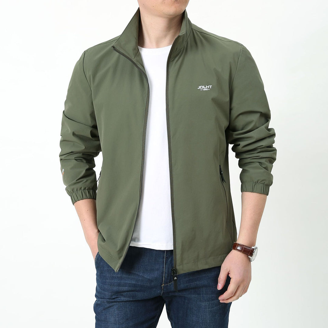 Herren Leichte winddichte Reißverschluss‑Blousonjacke mit Stehkragen und elastischen Bündchen Nord Taschen