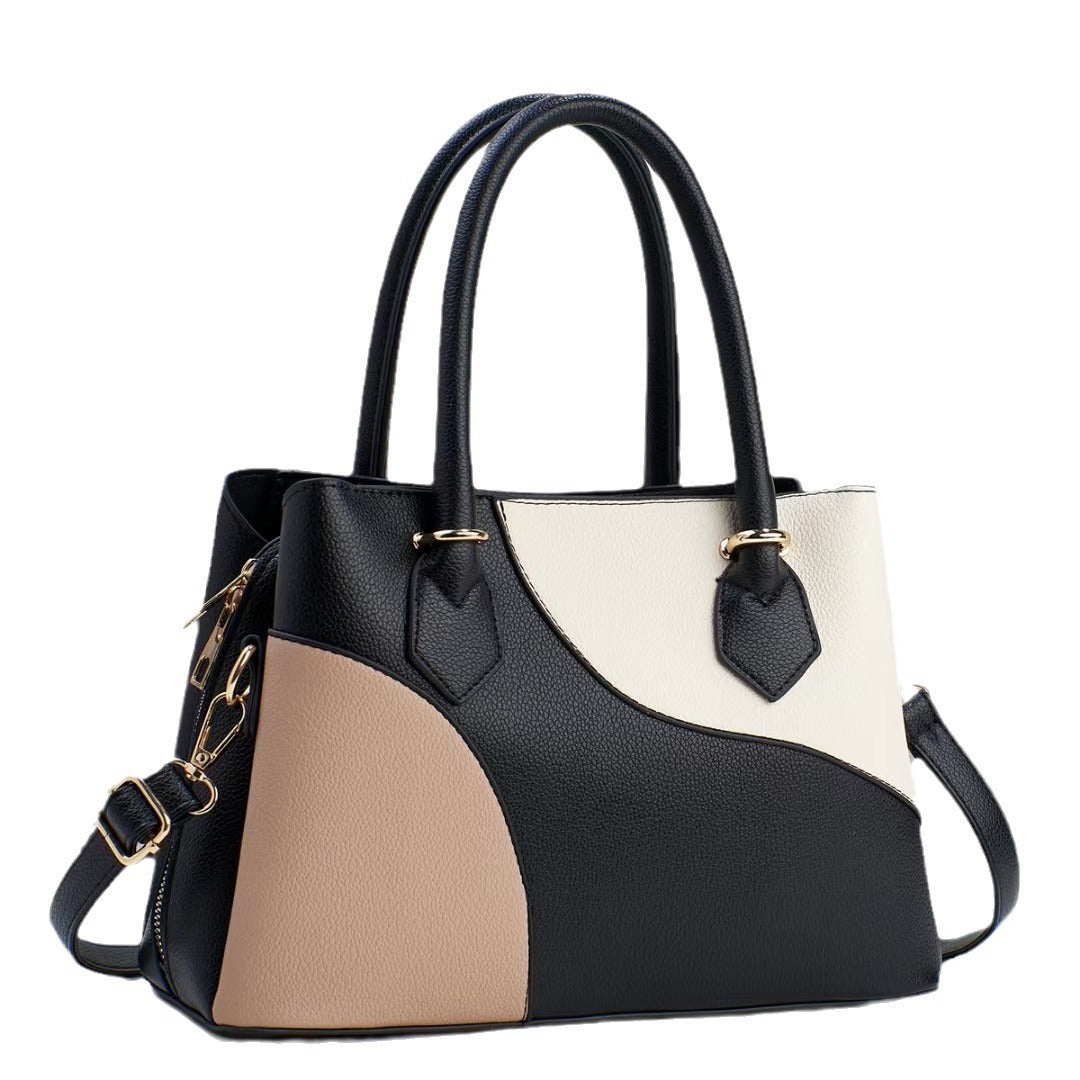Damen Handtasche mit kreativem Farbdesign und verstellbarem Schulterriemen Nord Taschen