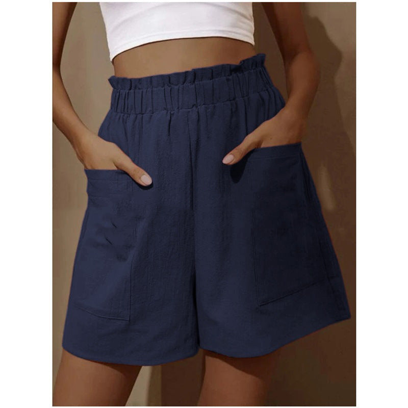 Damen Baumwollshorts mit elastischem Bund und praktischen Taschen