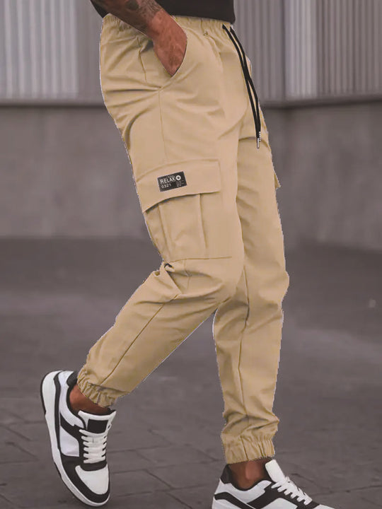 Herren Cargo-Jogginghose mit elastischem Bund, Cargo‑Taschen & Kordelzug Nord Taschen