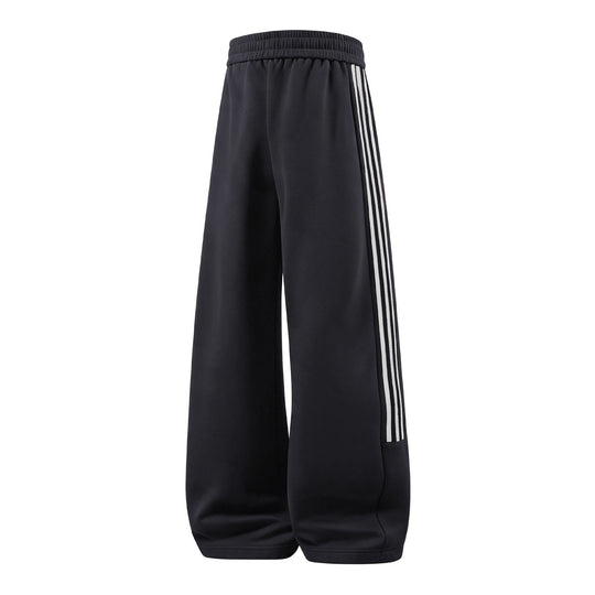 Damen Weite High-Waist Jogginghose mit markanten Seitenstreifen & Kordelzug Nord Taschen