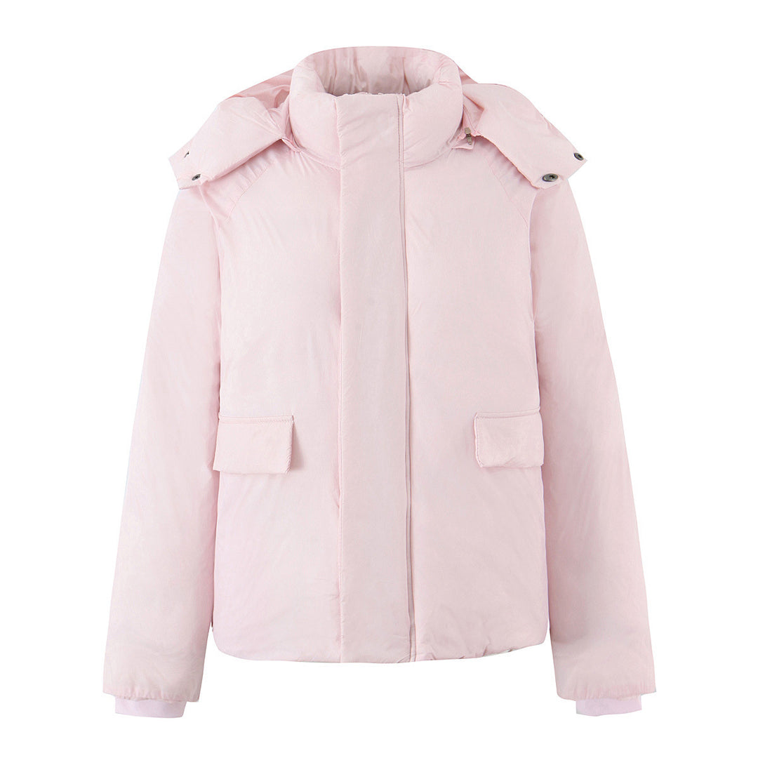 Damen Kurze boxy Funktionsjacke mit Kapuze, wattierter Isolierung und diagonalen Reißverschlusstaschen Nord Taschen