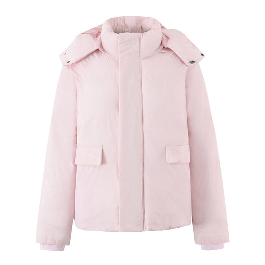 Damen Kurze boxy Funktionsjacke mit Kapuze, wattierter Isolierung und diagonalen Reißverschlusstaschen Nord Taschen