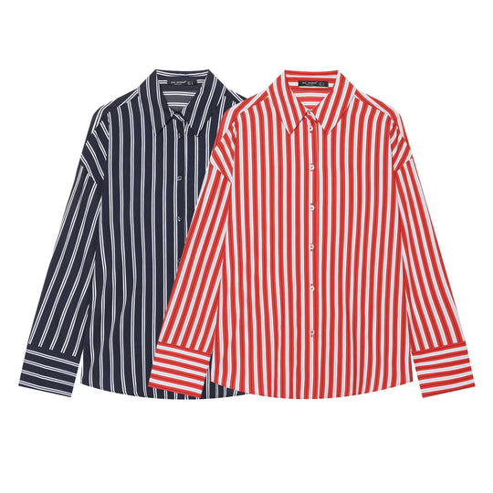 Damen Oversize-Hemdbluse mit Tropfenärmel, Kentkragen und durchgehender Knopfleiste Nord Taschen