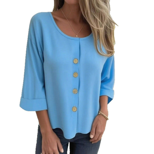 Damen Elegantes und lässiges Blusenshirt mit Knopfdetail