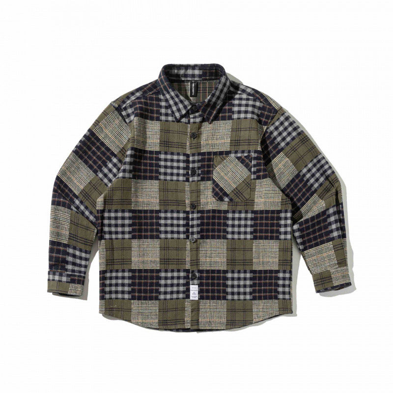 Unisex Kariertes Overshirt im Boxy‑Cut aus gebürstetem Flanell mit aufgesetzter Brusttasche Nord Taschen