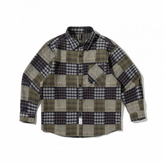 Unisex Kariertes Overshirt im Boxy‑Cut aus gebürstetem Flanell mit aufgesetzter Brusttasche Nord Taschen