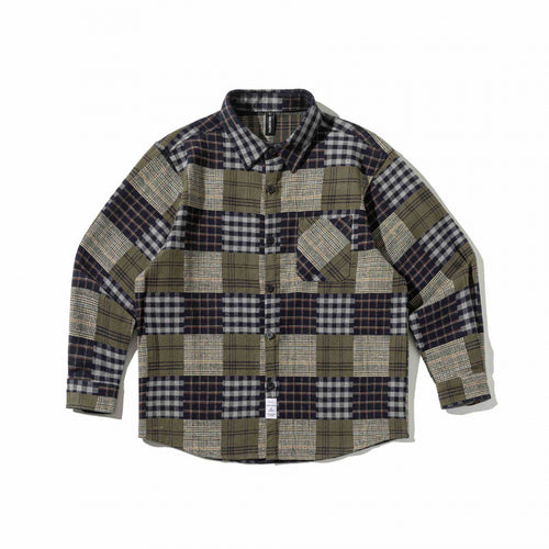 Unisex Kariertes Overshirt im Boxy‑Cut aus gebürstetem Flanell mit aufgesetzter Brusttasche Nord Taschen
