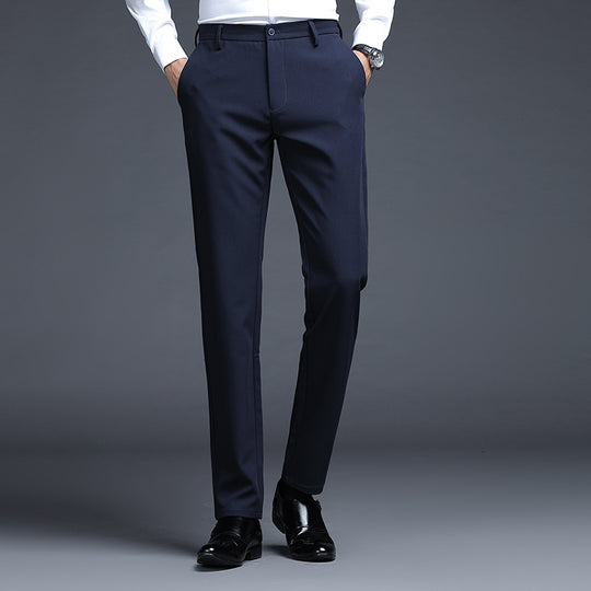 Herren Formelle Slim-Fit Anzughose mit Stretchbund und Bügelfalte Nord Taschen