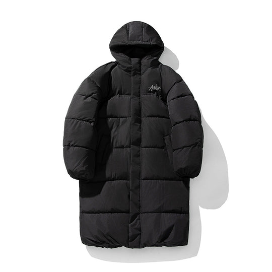 Unisex Langer Boxy‑Steppmantel mit Kapuze, Thermoisolierung und verstellbarem Saum Nord Taschen