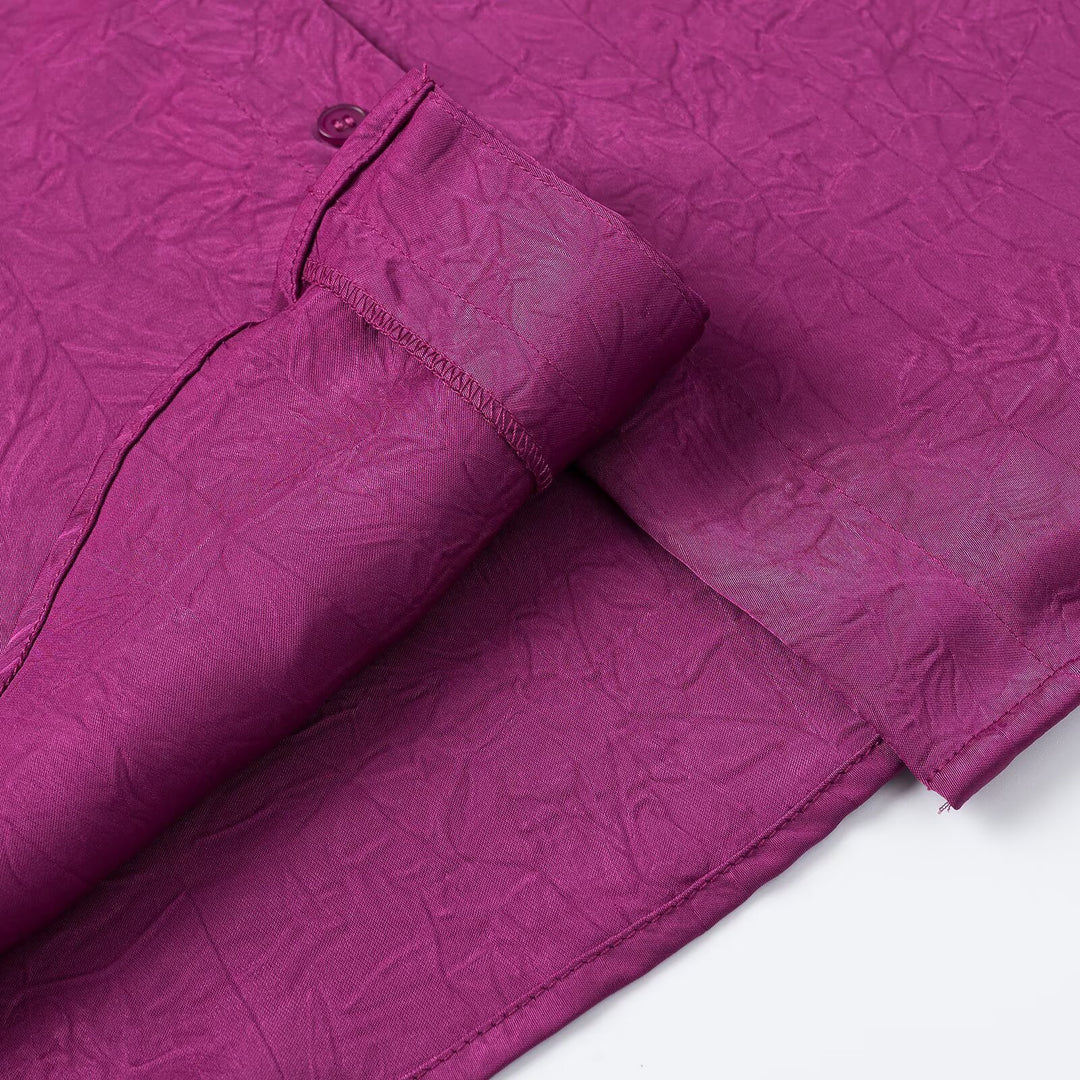 Damen Ärmellose Crinkle-Bluse mit Knopfleiste und besticktem V-Ausschnitt Nord Taschen