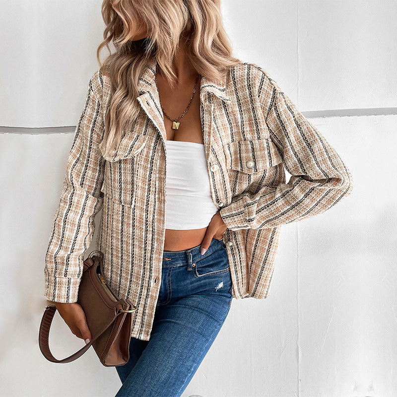 Damen Karo-Hemdjacke Nord Taschen