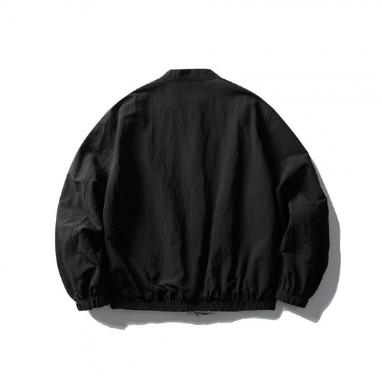 Unisex Leichte Oversize-Bomberjacke aus Strukturstoff mit Stehkragen und elastischem Saum Nord Taschen