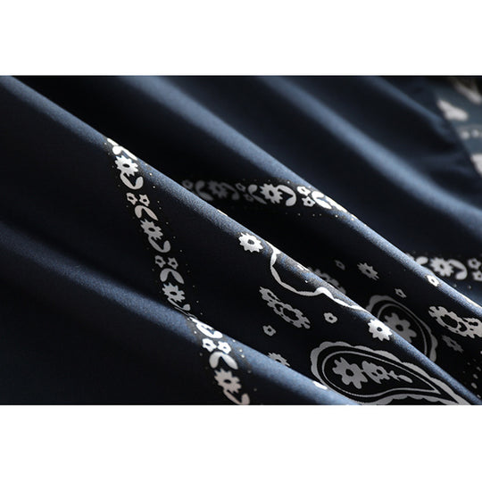 Damen Midirock aus Satin-Optik mit Paisley-Print, Bias-Cut & hohem Bund Nord Taschen