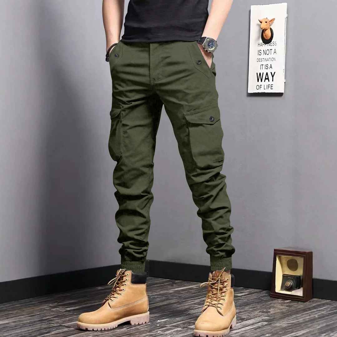 Herren Cargo-Joggerhose mit elastischem Bund, Tunnelzug und Multifunktionstaschen Nord Taschen