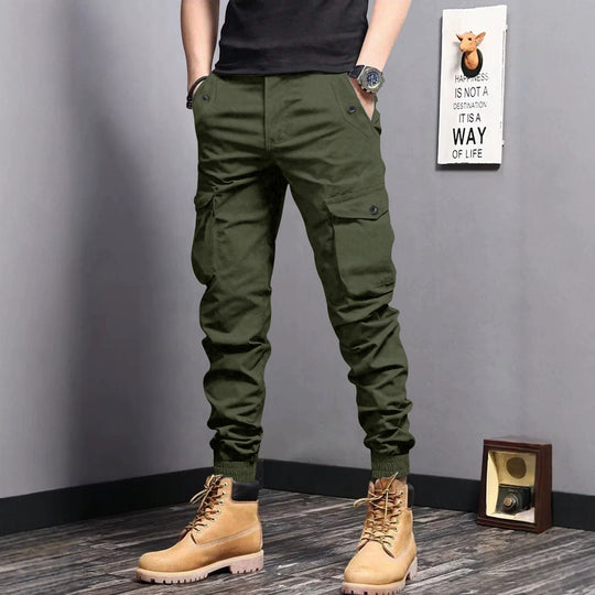 Herren Cargo-Joggerhose mit elastischem Bund, Tunnelzug und Multifunktionstaschen Nord Taschen