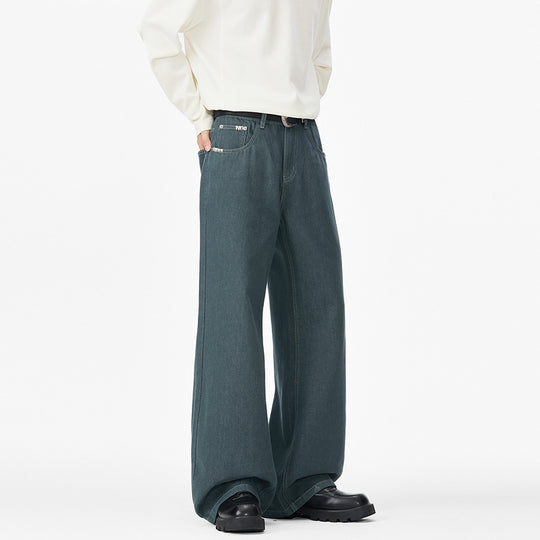 Herren Extraweite Denim-Baggyhose mit verlängertem Saum und tiefem Schritt Nord Taschen