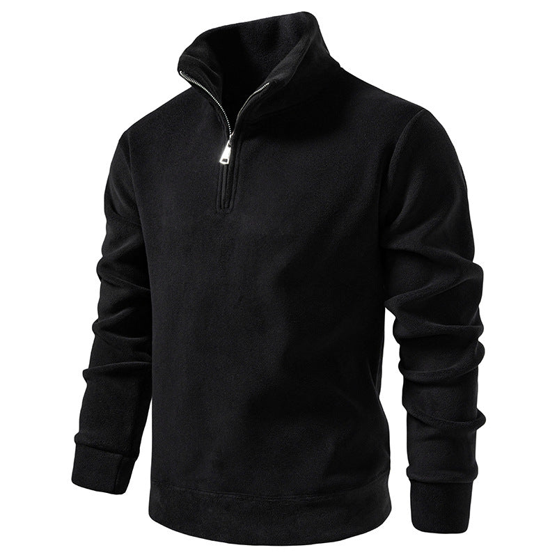Herren Fleece-Halbzip-Pullover mit Stehkragen und weichem Mikrofleece Nord Taschen