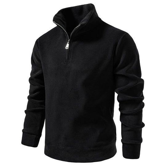 Herren Fleece-Halbzip-Pullover mit Stehkragen und weichem Mikrofleece Nord Taschen