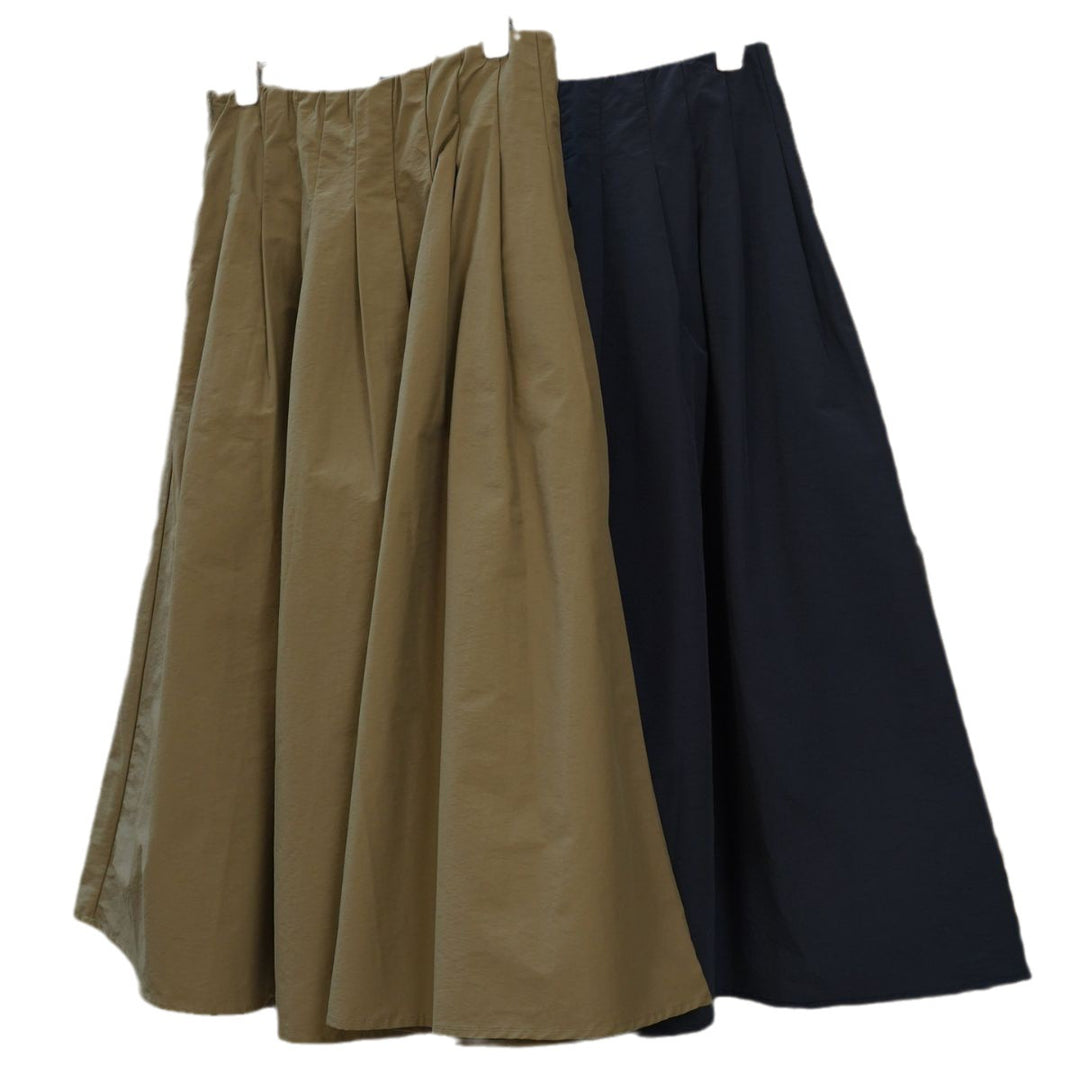 Damen Weit schwingender Midirock mit hoher Taille und soften Falten Nord Taschen