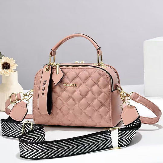 Damen Handtasche im eleganten Steppdesign mit abnehmbarem Schulterriemen Nord Taschen