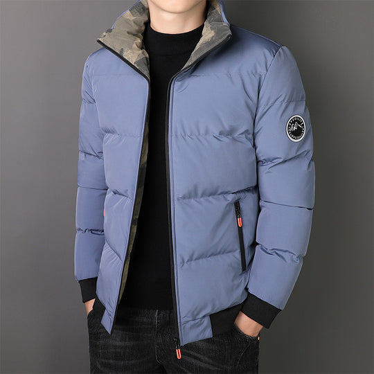 Herren Kurz geschnittene wattierte Steppjacke mit Camouflage-Innenfutter, gerippten Bündchen und Reißverschlusstaschen Nord Taschen