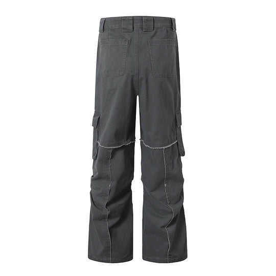Damen Weite Cargo-Culotte-Hose mit hoher Taille, Multi‑Taschen und sichtbaren Nahtdetails Nord Taschen