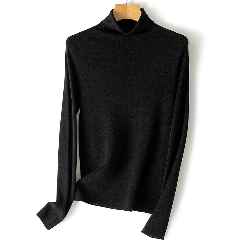 Damen Leichter Feinstrick-Rollkragenpullover mit fließender Passform Nord Taschen