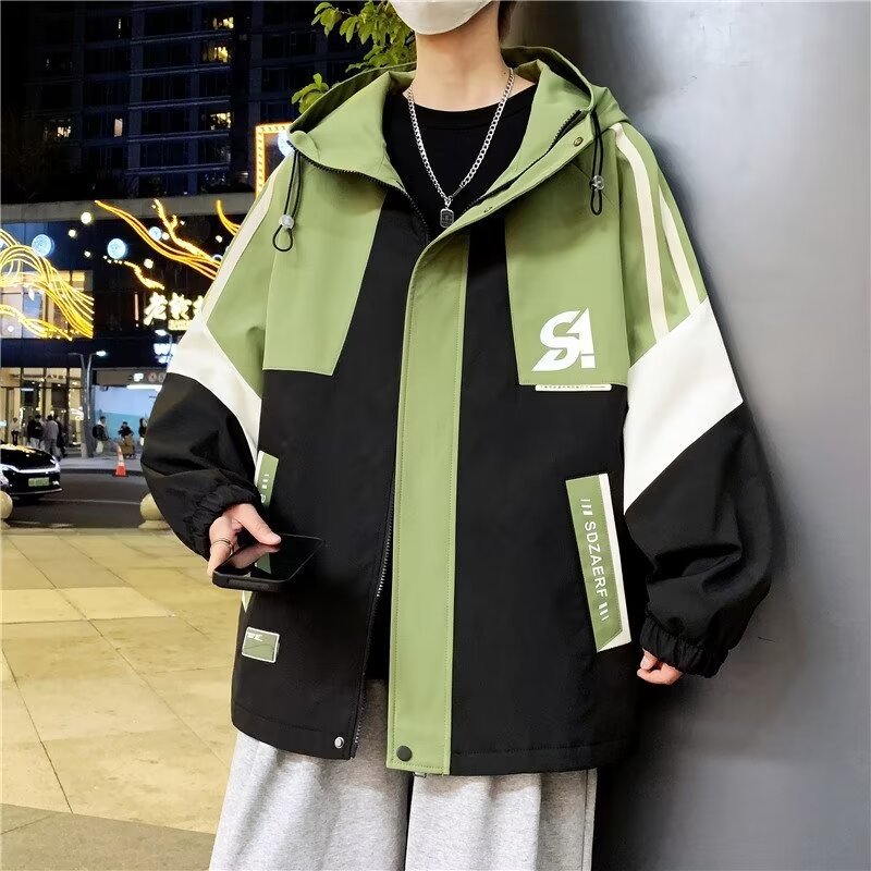 Herren Colourblock-Utility-Outdoorjacke mit Kapuze, Kontraststreifen und verdecktem Reißverschluss Nord Taschen