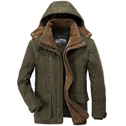 Herren Canvas-Parka mit Cord-Innenkragen, abnehmbarer Kapuze und wärmender Thermofütterung Nord Taschen