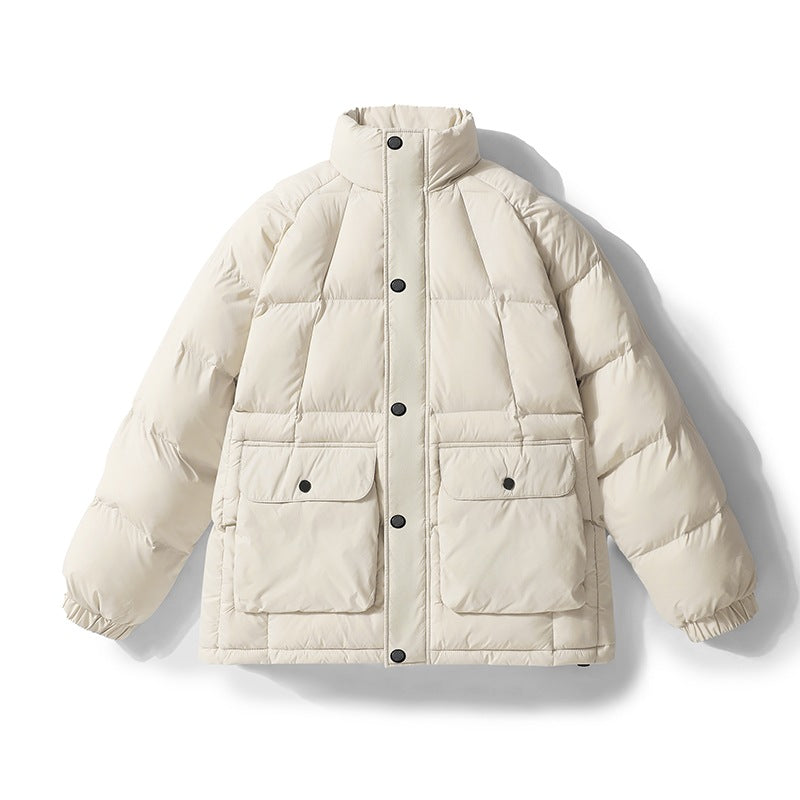 Herren Wattierte Steppjacke mit hohem Stehkragen, Druckknopfblende & großen Pattentaschen Nord Taschen
