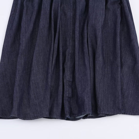 Damen Langes Denim-Hemdblusenkleid mit Taillenband und aufgesetzten Brusttaschen Nord Taschen