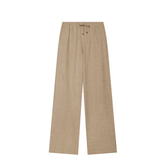 Damen Weite Cordhose mit hohem Elastikbund Tunnelzug und geradem Bein Nord Taschen
