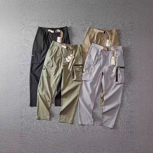 Herren Leichte technische Cargo-Hose mit integriertem Gürtel, mehreren Taschen und tapered Schnitt Nord Taschen