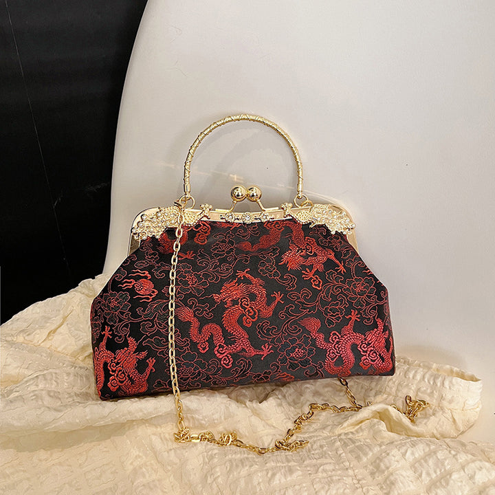 Damen Glamouröse Clutch mit hochwertiger Metallverzierung Nord Taschen