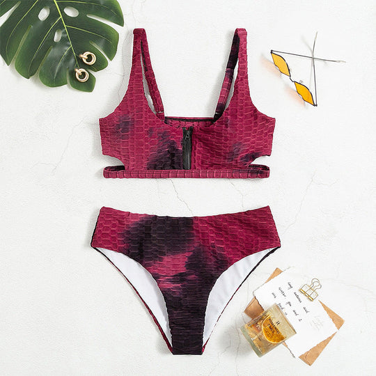 Damen Sportlicher Bikini mit innovativem Reißverschluss Nord Taschen
