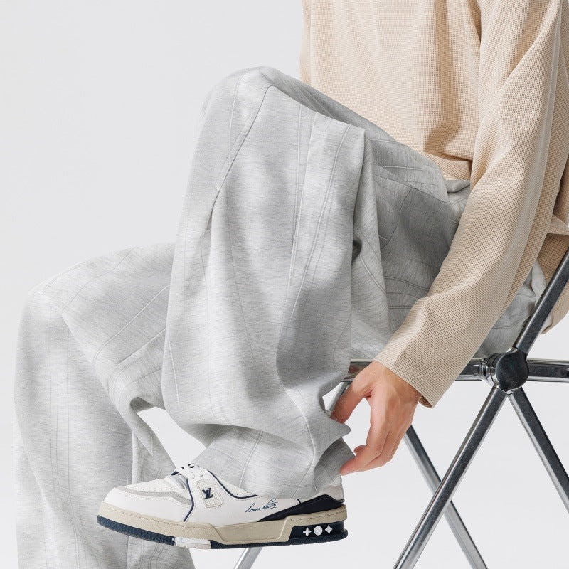 Herren Extraweite Relax-Freizeithose aus French-Terry mit Tunnelzug, Bügelfalten & Oversize-Bein Nord Taschen
