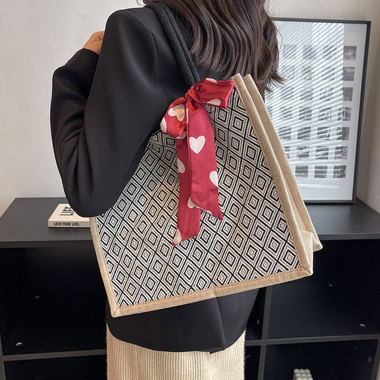 Damen Freizeit-Shopper-Tasche mit dekorativer Schleife Nord Taschen