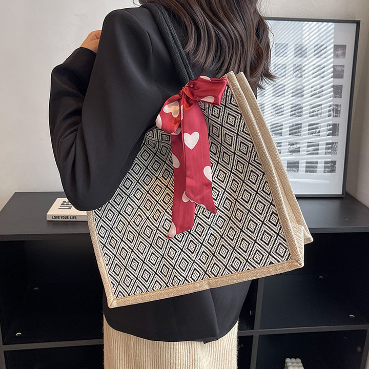 Damen Freizeit-Shopper-Tasche mit dekorativer Schleife Nord Taschen