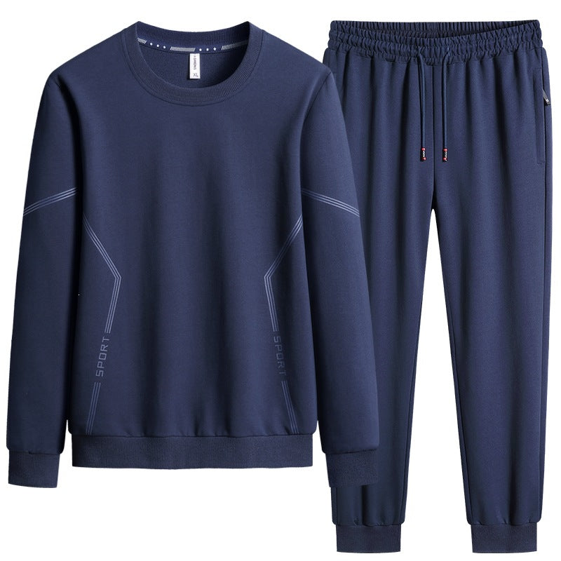 Herren Sportliches Freizeit-Jogginganzug-Set aus atmungsaktivem Funktionsfleece mit Rundhalsausschnitt & Kordelbund Nord Taschen