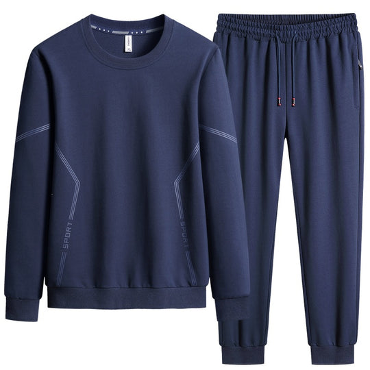 Herren Sportliches Freizeit-Jogginganzug-Set aus atmungsaktivem Funktionsfleece mit Rundhalsausschnitt & Kordelbund Nord Taschen