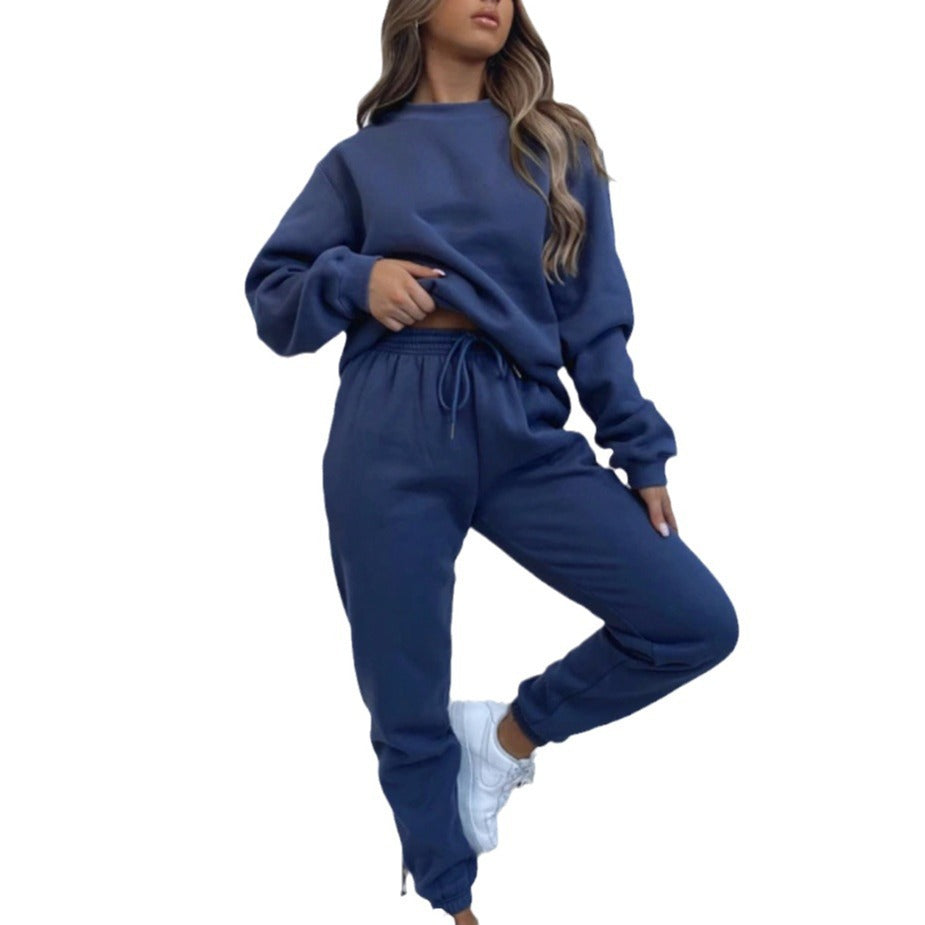 Jogginganzug Damen Sweatset aus Baumwollmix mit lockerem Schnitt