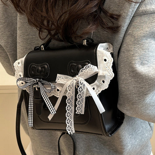 Damen Designer-Handtasche mit verspieltem Spitzen- und Schleifendetail Nord Taschen