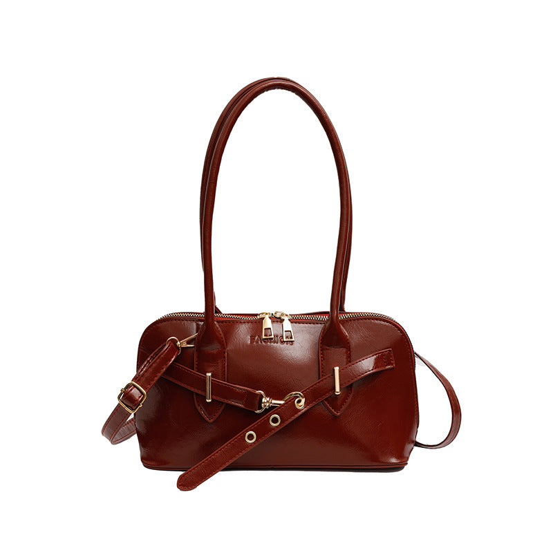 Damen Handtasche mit elegantem Hochglanzfinish und praktischen Tragegriffen Nord Taschen