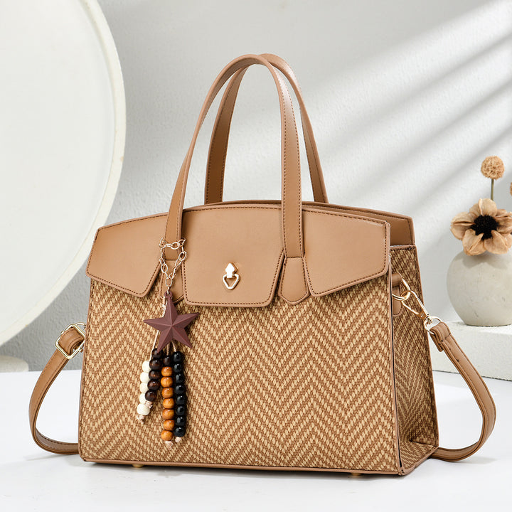 Damen Handtasche mit elegantem Chevron-Muster und abnehmbaren Schlüsselanhänger Nord Taschen