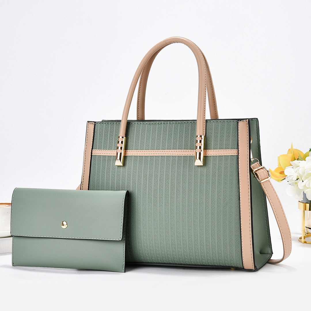 Damen elegante Handtasche mit modernem Strukturdesign und abnehmbarer Mini-Clutch Nord Taschen