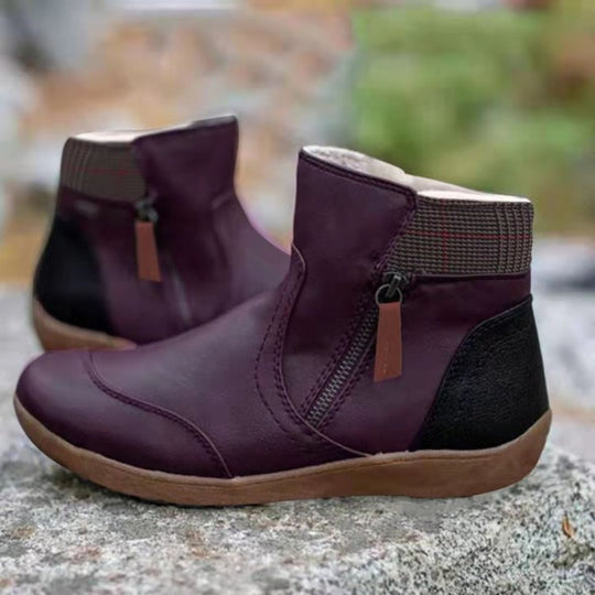Damen  knöchelhohe Stiefelette mit seitlichem Reißverschluss, gepolstertem Komfortfußbett und flexibler Leichtsohle Nord Taschen