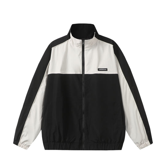 Unisex Sportive Colorblock-Trackjacke mit Stehkragen und durchgehendem Reißverschluss Nord Taschen